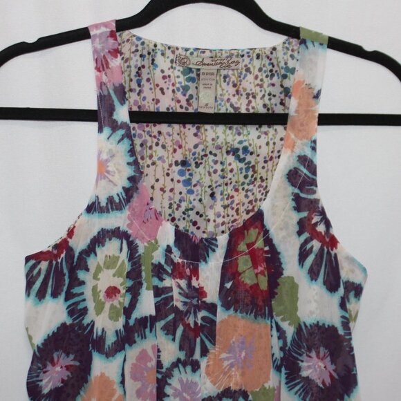 American Rag Abstract Floral Racer Back Tank Layered Top - Picture 10 of 15